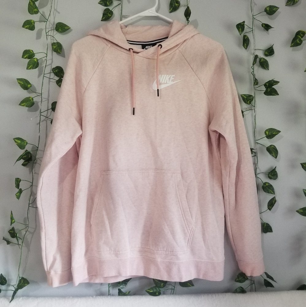 Nike Womens Fleece Hoodie Sweater Light Pink Sz L